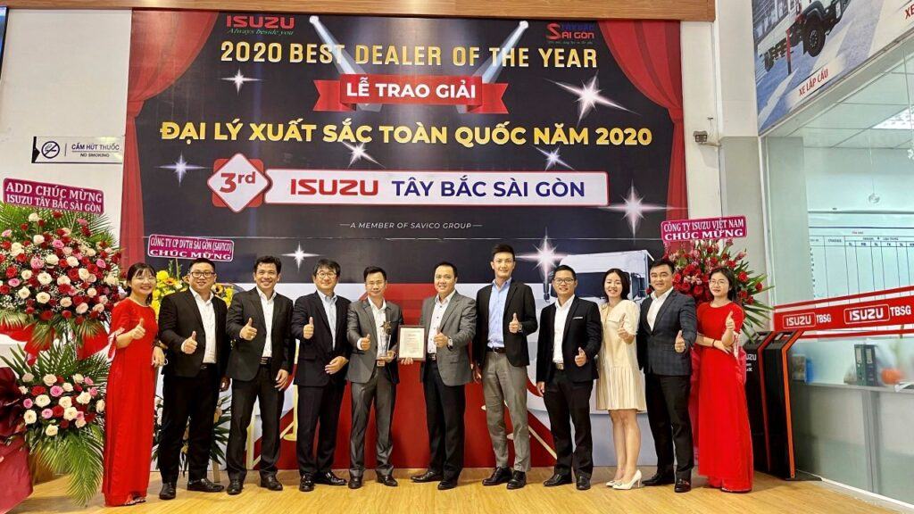 CÔNG TY CỔ PHẦN Ô TÔ TÂY BẮC SÀI GÒN (Isuzu TBSG) vinh dự đón nhận giải thưởng “Giải Ba – ĐẠI LÝ XUẤT SẮC TOÀN QUỐC NĂM 2020”
