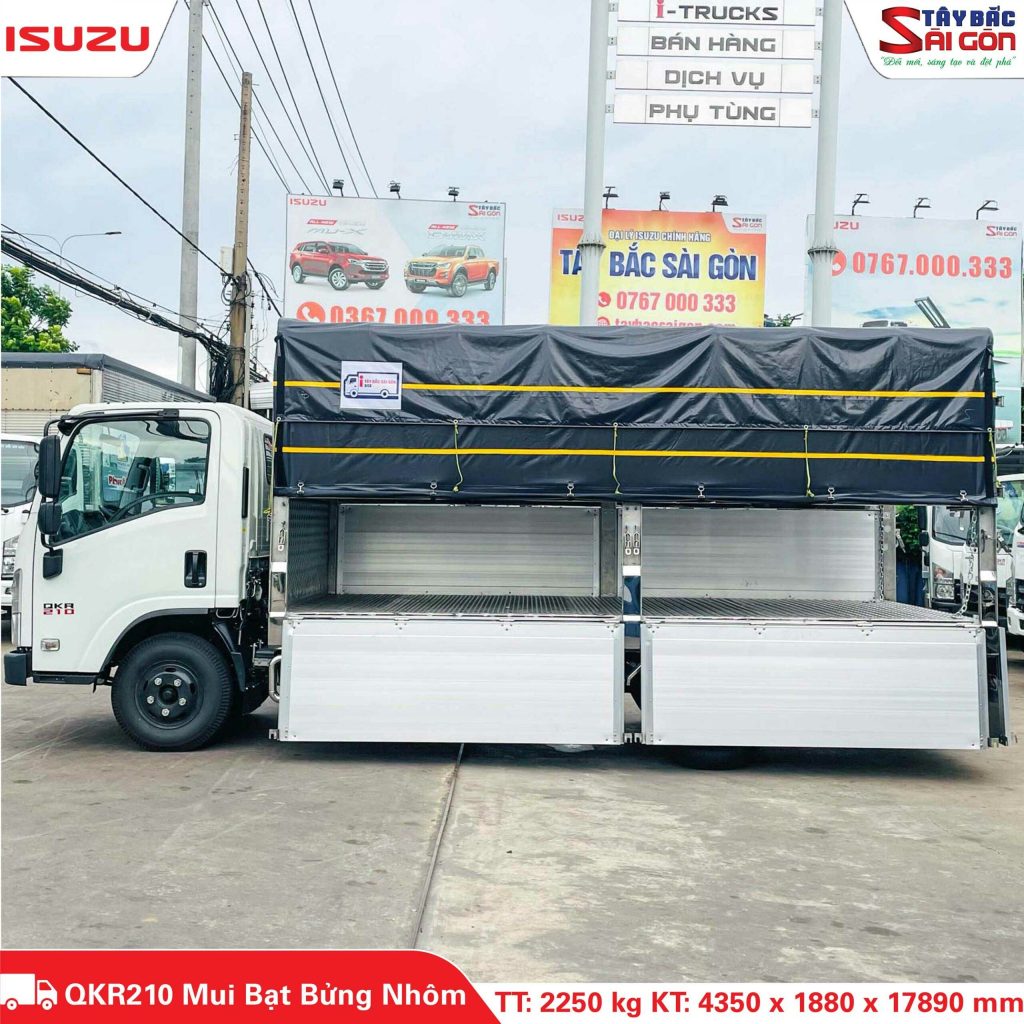 Xe tải mui bạt ISUZU QKR210 2.3 tấn bửng nhôm