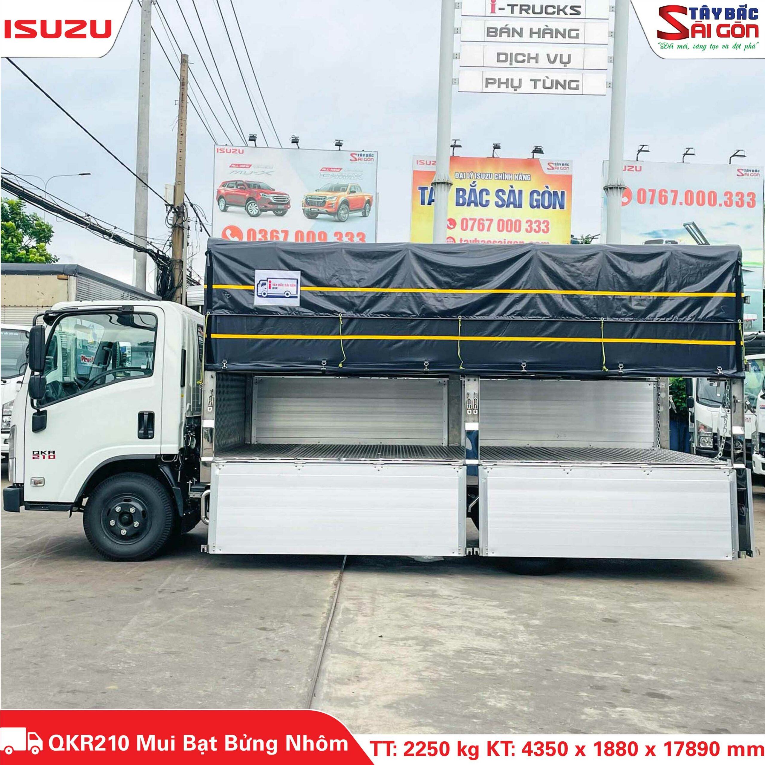 Xe tải mui bạt ISUZU QKR210 2.3 tấn bửng nhôm