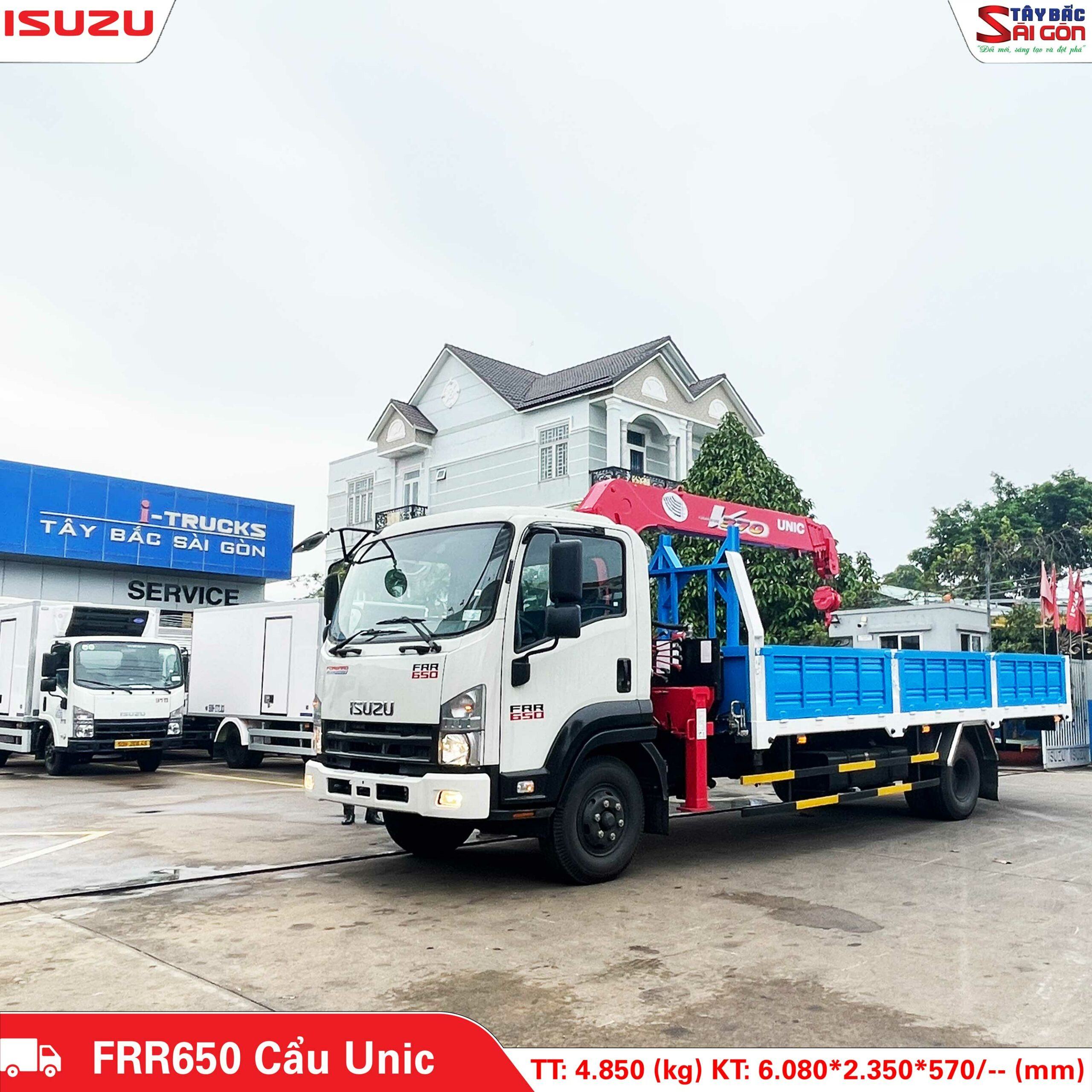 Xe Tải Isuzu FRR650 4.8 Tấn Xe Cẩu Unic