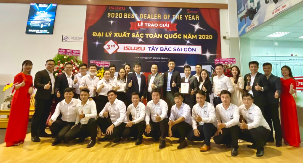 CÔNG TY CỔ PHẦN Ô TÔ TÂY BẮC SÀI GÒN (Isuzu TBSG) vinh dự đón nhận giải thưởng “Giải Ba – ĐẠI LÝ XUẤT SẮC TOÀN QUỐC NĂM 2020”