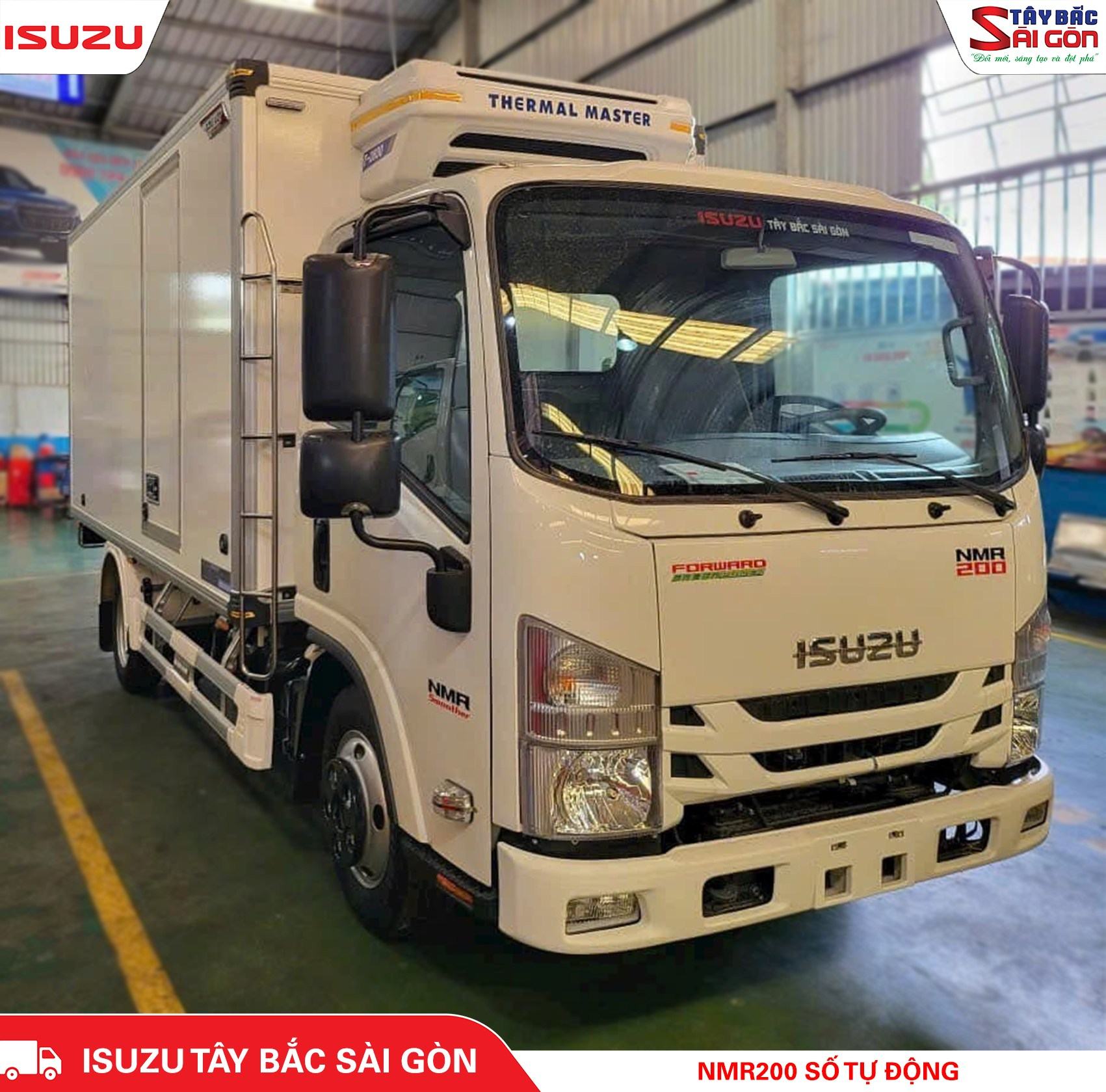 Xe tải isuzu nmr200 thùng động lạnh xe tải số tự động được phân phối bởi isuzu tây bắc sài gòn kết hợp cùng cơ sở đóng thùng đông lạnh chuyên nghiệp lâu năm auto quyền