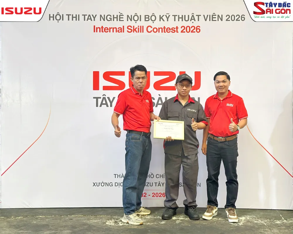 Vinh danh những Kỹ thuật viên xuất sắc nhất tại Hội thi tay nghề ISUZU Tây Bắc Sài Gòn 2026