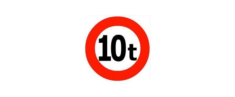 Biển cấm xe tải có tải trọng vượt quá 10 tấn