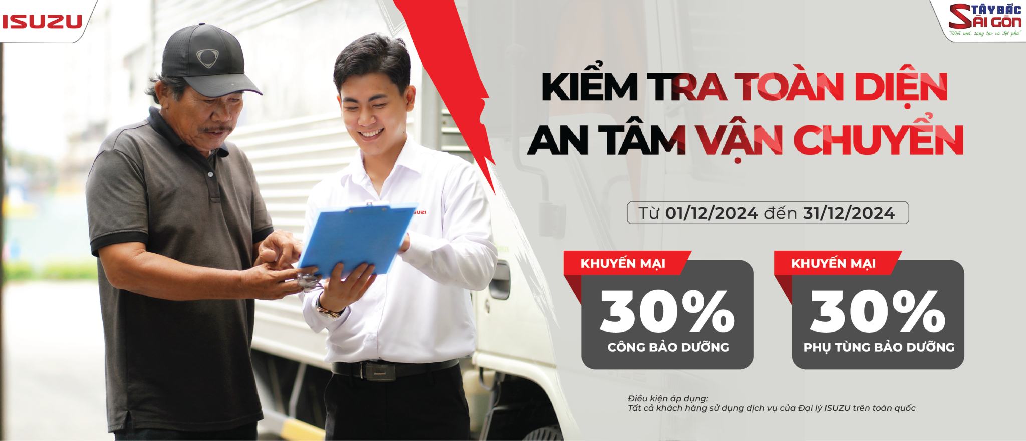 Giảm gá phí bảo dưỡng xe 30%
