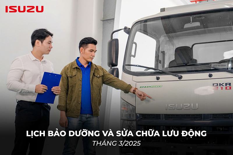Lịch bảo dưỡng và sửa chữa lưu động tháng 3/2025