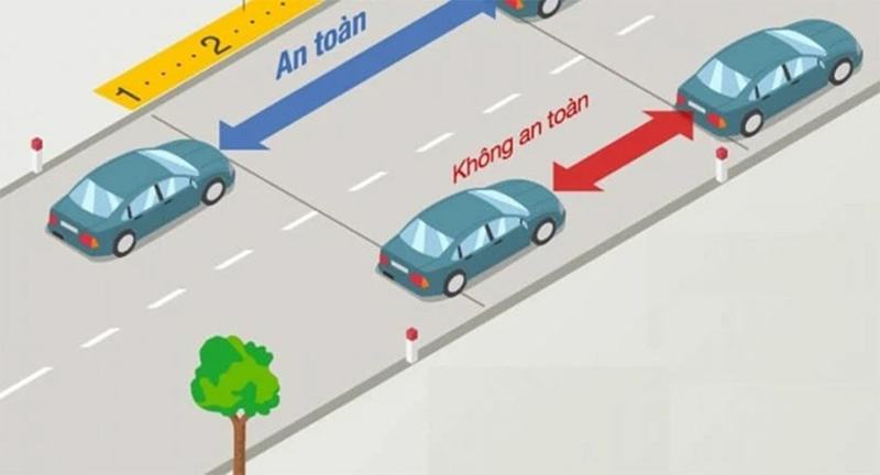 Nên giữ khoảng cách an toàn và tốc độ ổn định khi lái xe