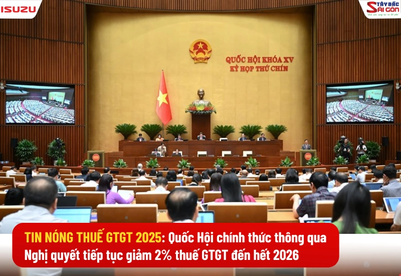 Quốc Hội chính thức thông qua Nghị quyết tiếp tục giảm 2% thuế GTGT đến hết 2026