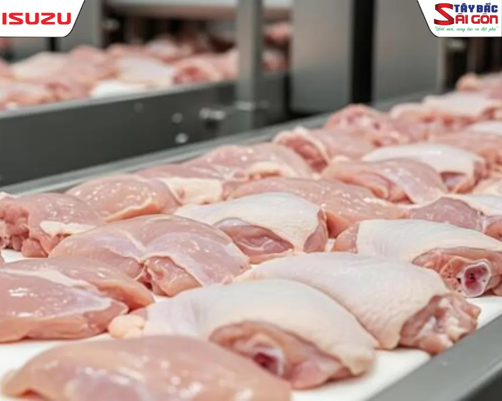 Thịt gia cầm và các loại đồ nguội chế biến sẵn cần bảo quản mát khi vận chuyển.