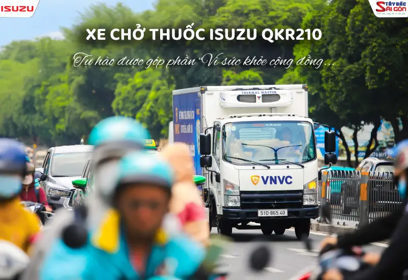 Xe chở thuốc ISUZU QKR210 thùng lạnh