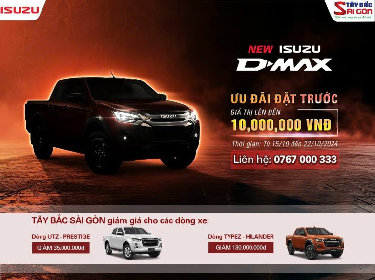 ĐẶT TRƯỚC ISUZU D-MAX 2025: ƯU ĐÃI TẠI TÂY BẮC SÀI GÒN